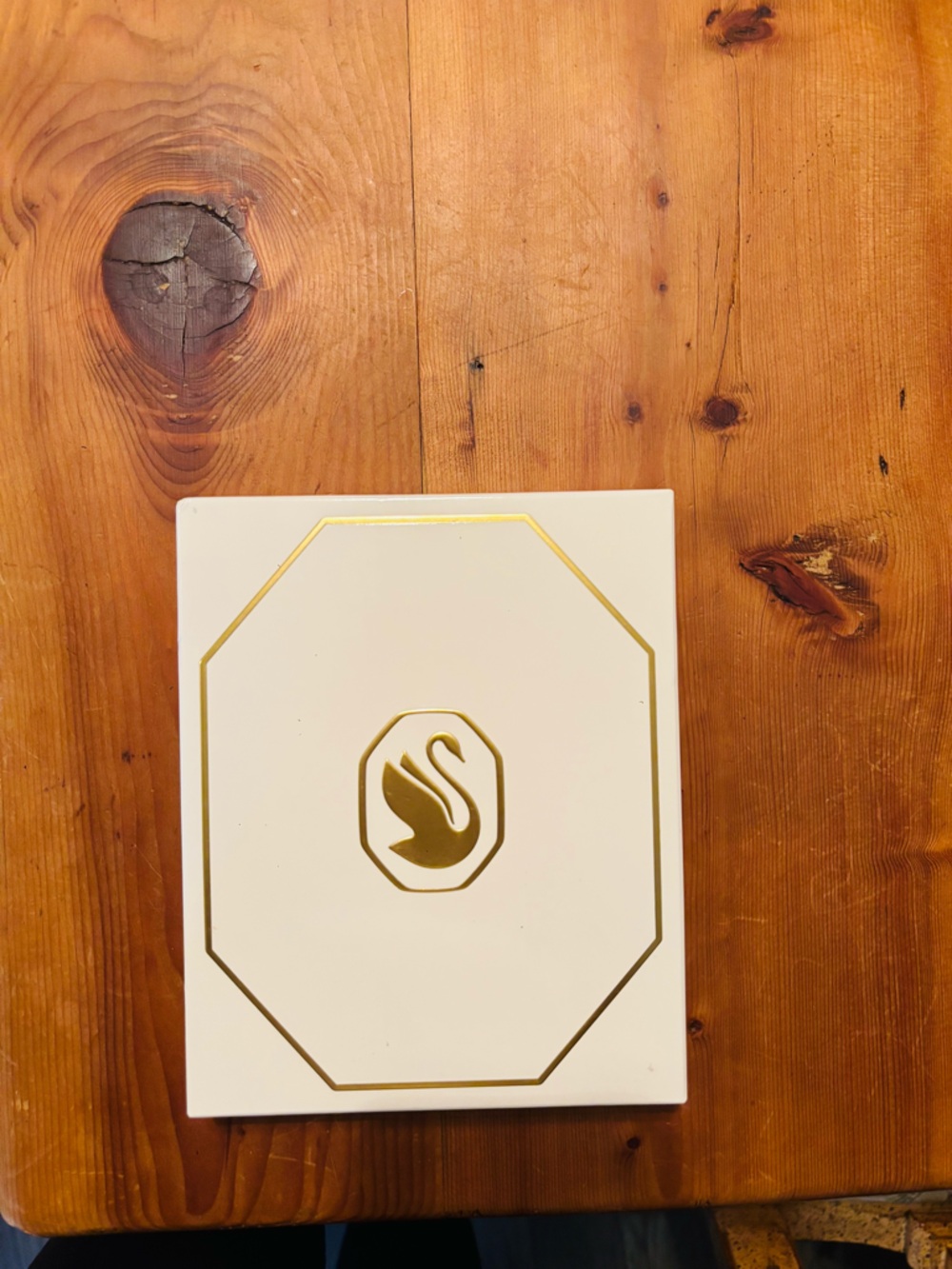 Swarovski White and Gold Decorative Box with Swan Emblem